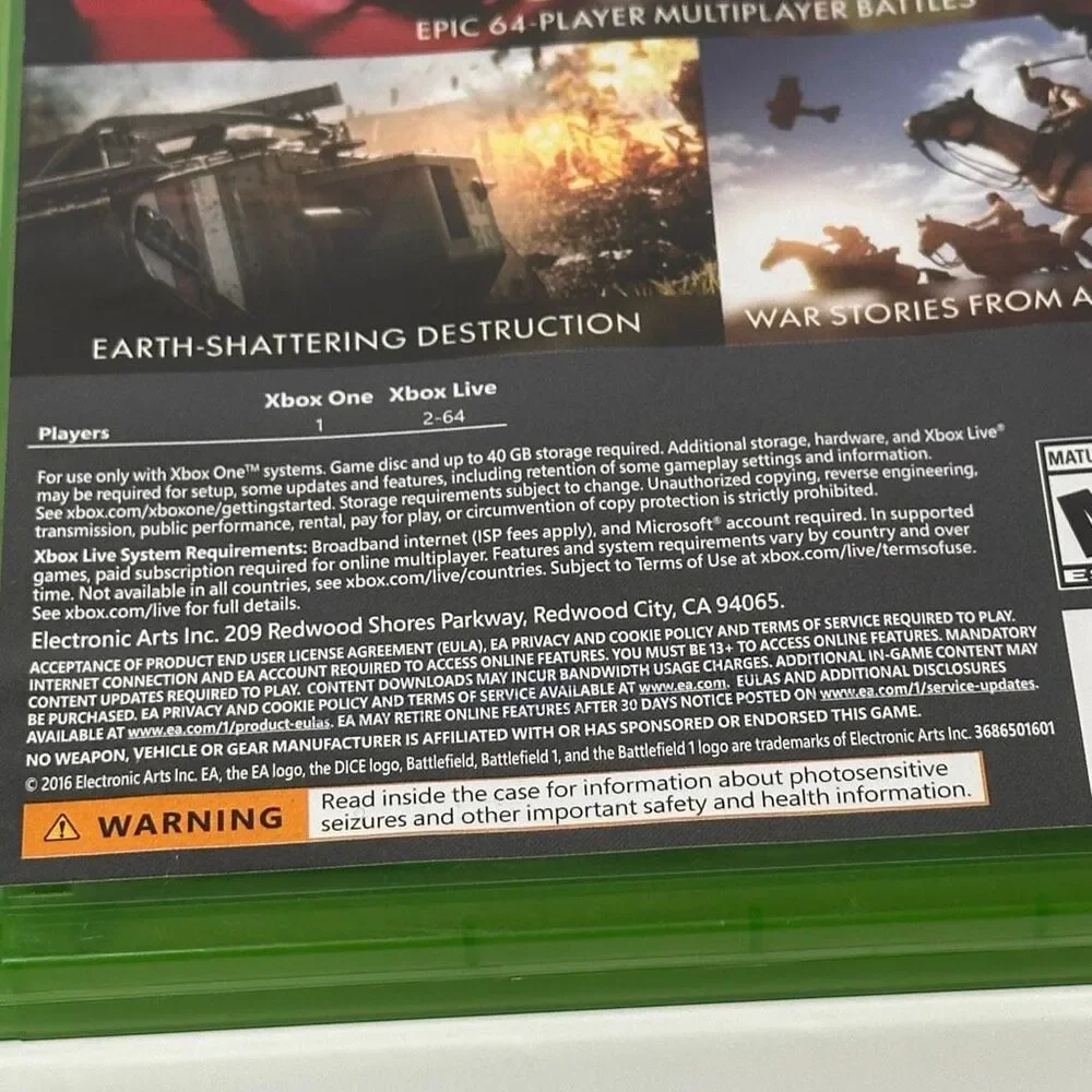 Xbox One Battlefield 1 Game